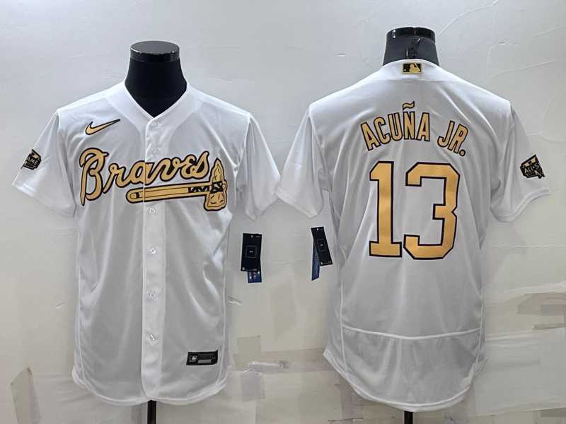 Men's Atlanta Braves #13 Ronald Acuna Jr White 2022 All Star Stitched Flex Base Nike Jersey,We sell and wholesale Men's Atlanta Braves #13 Ronald Acuna Jr White 2022 All Star Stitched Flex Base Nike Jersey on line form chian!